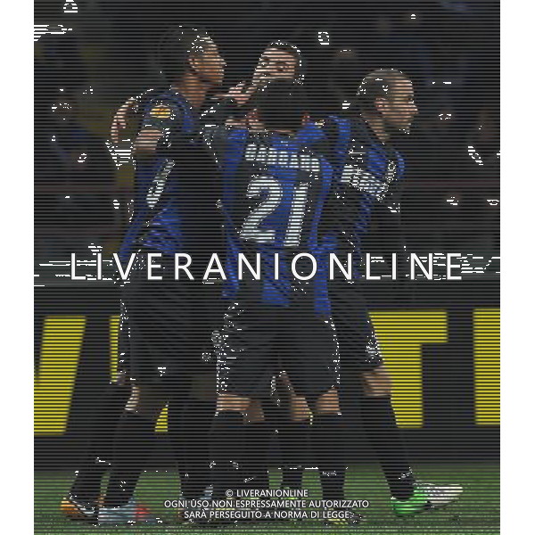 UEFA Europa League 2012/2013 Sedicesimi di Finale Andata Milano - 14.02.2013 Inter-CFR Cluj Nella Foto:palacio esulta /Ph.Vitez-Ag. Aldo Liverani