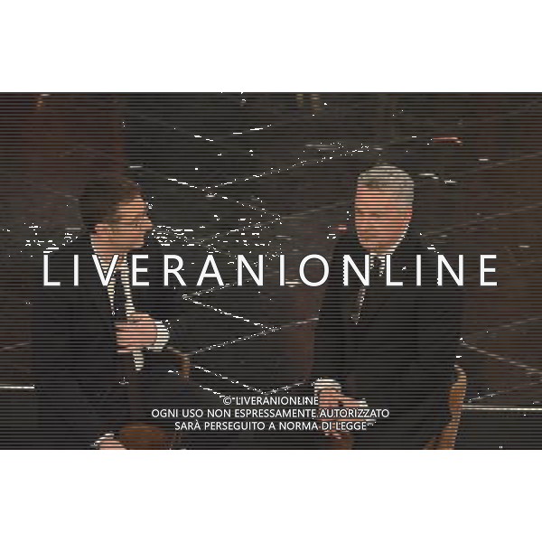 63mo Festival della canzone italiana di Sanremo Terza Serata 14 febbraio 2013 nella foto Fabio Fazio e Roberto Baggio ©/AGENZIA ALDO LIVERANI SAS