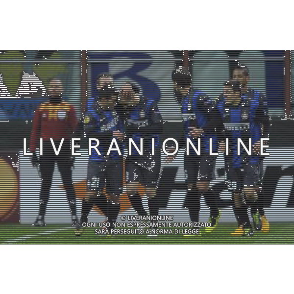 Inter - CFR Cluj UEFA Europa League 2012/2013 Sedicesimi di Finale Andata Milano - 14.02.2013 NELLA FOTO : ESULTANZA DOPO IL GOL DI PALACIO ©RAVEZZANI/AGENZIA ALDO LIVERANI SAS 