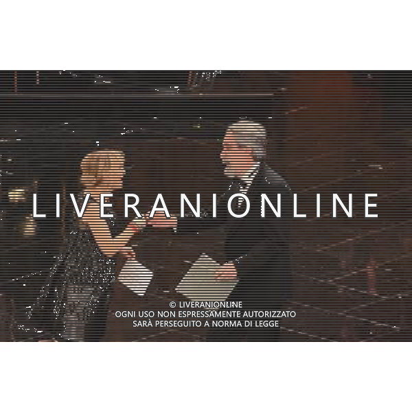 63mo Festival della canzone italiana di Sanremo Terza Serata 14 febbraio 2013 nella foto Luciana Littizzetto e Beppe Vessicchio ©/AGENZIA ALDO LIVERANI SAS