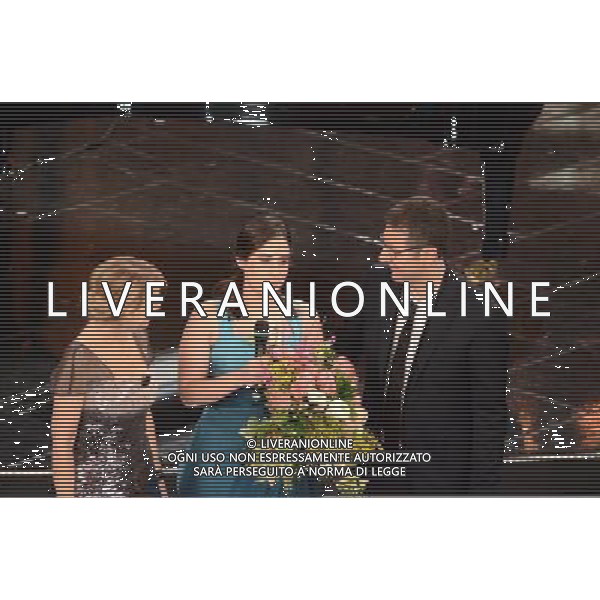 63mo Festival della canzone italiana di Sanremo Terza Serata 14 febbraio 2013 nella foto Fabio Fazio e Luciana Littizzetto con Leonora Armellini ©/AGENZIA ALDO LIVERANI SAS