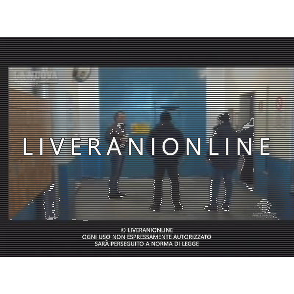 Arrestato e condotto nel carcere di Buoncammino il presidente del Cagliari Calcio, Massimo Cellino nell\'ambito dell\'inchiesta sullo stadio Is Arenas - Cagliari 14 febbraio 2013 obbligatorio citare la fonte televisiva (Studio sport Italia1) ©/AGENZIA ALDO LIVERANI SAS