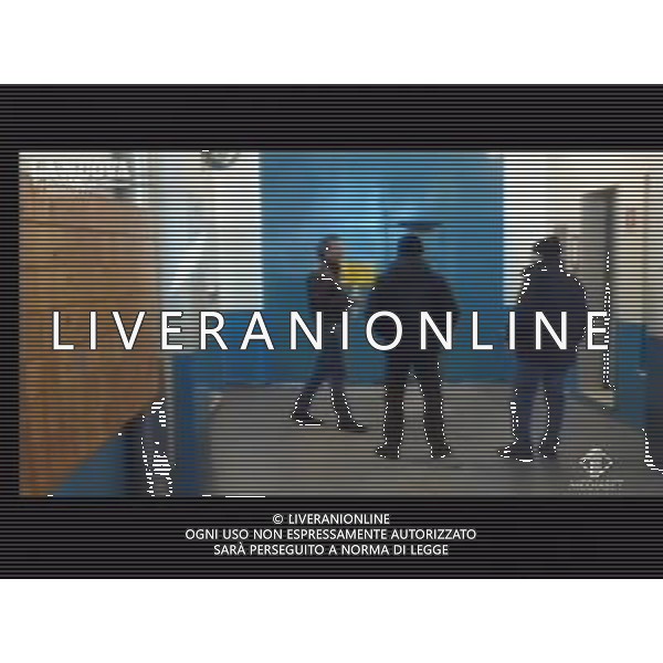 Arrestato e condotto nel carcere di Buoncammino il presidente del Cagliari Calcio, Massimo Cellino nell\'ambito dell\'inchiesta sullo stadio Is Arenas - Cagliari 14 febbraio 2013 obbligatorio citare la fonte televisiva (Studio sport Italia1) ©/AGENZIA ALDO LIVERANI SAS