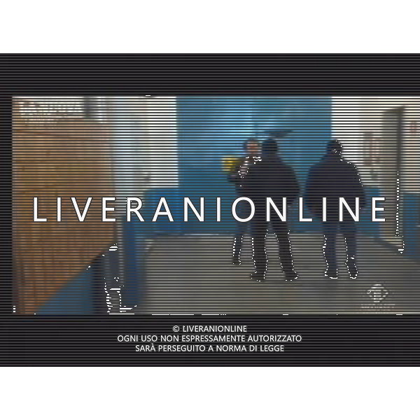 Arrestato e condotto nel carcere di Buoncammino il presidente del Cagliari Calcio, Massimo Cellino nell\'ambito dell\'inchiesta sullo stadio Is Arenas - Cagliari 14 febbraio 2013 obbligatorio citare la fonte televisiva (Studio sport Italia1) ©/AGENZIA ALDO LIVERANI SAS