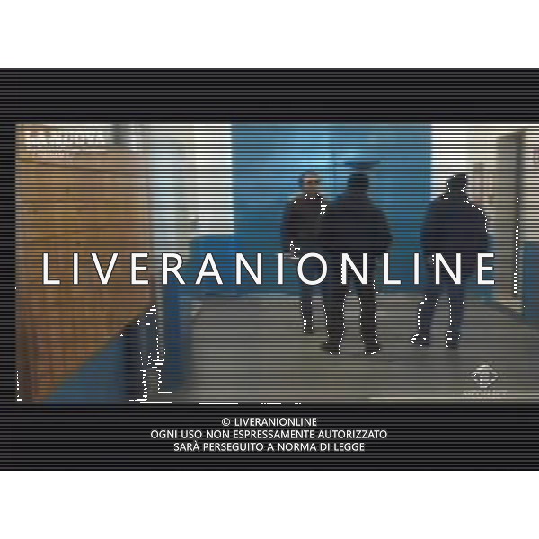 Arrestato e condotto nel carcere di Buoncammino il presidente del Cagliari Calcio, Massimo Cellino nell\'ambito dell\'inchiesta sullo stadio Is Arenas - Cagliari 14 febbraio 2013 obbligatorio citare la fonte televisiva (Studio sport Italia1) ©/AGENZIA ALDO LIVERANI SAS