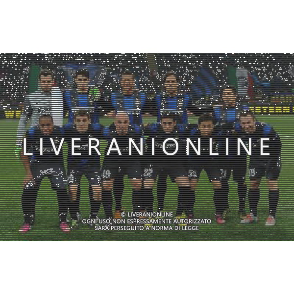 UEFA Europa League 2012/2013 Sedicesimi di Finale Andata Milano - 14.02.2013 Inter-CFR Cluj Nella Foto:Inter Squadra Formazione: Handanovic,Ranocchia,Guarin,Silvestre,Gargano,Alvaro Pereira,Kovacic,Cambiasso,Milito,Nagatomo,Cassano /Ph.Vitez-Ag. Aldo Liverani