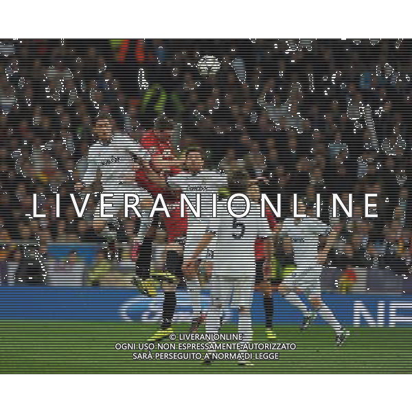 Cristiano Ronaldo Real Madrid 2012/13 Phil Jones Manchester United Real Madrid Vs Manchester United 13/02/13 The Champions League Photo: Robin Parker Fotosports International AG ALDO LIVERANI S A S ONLY ITALY