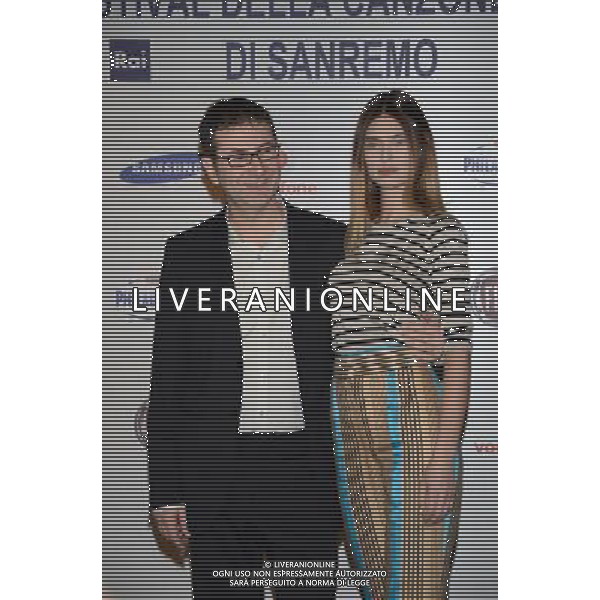 63mo Festival della canzone italiana di SanRemo 16 febbraio 2013 nella foto Fabio Fazio e Bianca Balti ©/AGENZIA ALDO LIVERANI SAS