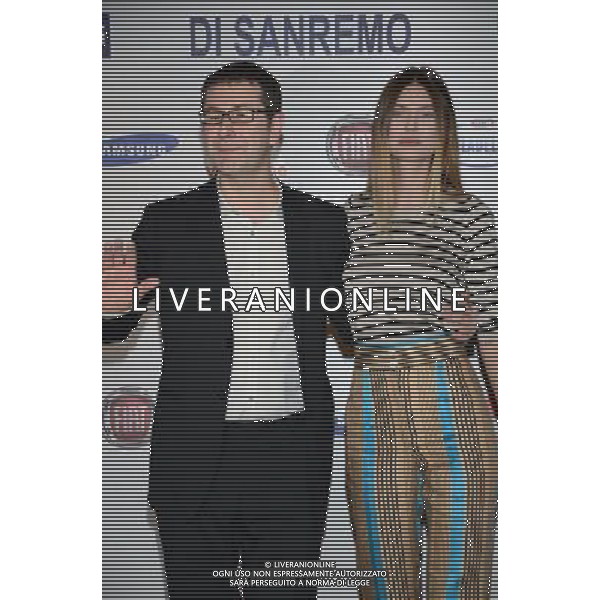 63mo Festival della canzone italiana di SanRemo 16 febbraio 2013 nella foto Fabio Fazio e Bianca Balti ©/AGENZIA ALDO LIVERANI SAS