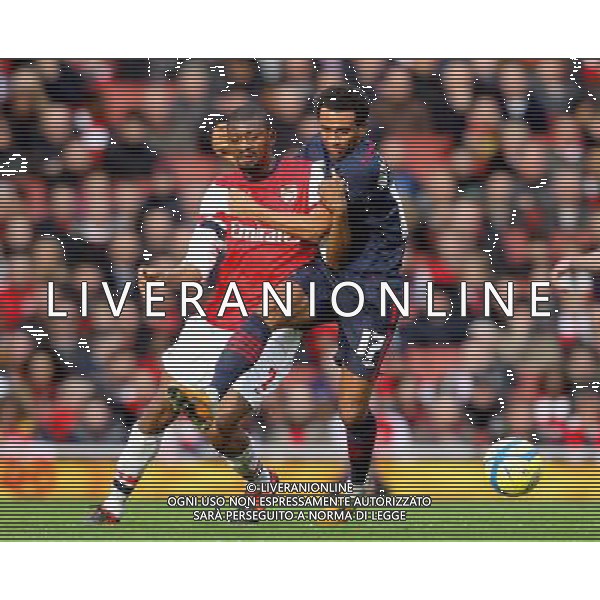 Arsenal\'s Abou Diaby battles with Blackburn Rovers\' Paulo Jorge - Credit - CameraSport - Karyn Haddon - Football - FA Challenge Cup Fifth Round - Arsenal v Blackburn Rovers - Saturday 16th February 2013 - Emirates stadium - London © CameraSport - 43 Linden Ave. Countesthorpe. Leicester. England. LE8 5PG - Tel: +44 (0) 116 277 4147 - admin@camerasport.com - www.camerasport.com AG ALDO LIVERANI S A S ONLY ITALY