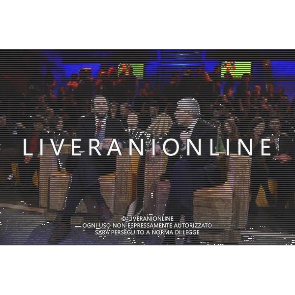 ROMA TRASMISSIONE TELEVISIVA BALLARO\' DEL 17/02/2013 NELLA FOTO PIERFERDINANDO CASINI-UMBERTO AMBROSOLI FOTO FABRIZIO CORRADETTI-AG ALDO LIVERANI S A S 