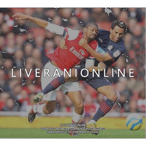 Arsenal\'s Abou Diaby battles with Blackburn Rovers\' Paulo Jorge - Credit - CameraSport - Karyn Haddon - Football - FA Challenge Cup Fifth Round - Arsenal v Blackburn Rovers - Saturday 16th February 2013 - Emirates stadium - London © CameraSport - 43 Linden Ave. Countesthorpe. Leicester. England. LE8 5PG - Tel: +44 (0) 116 277 4147 - admin@camerasport.com - www.camerasport.com AG ALDO LIVERANI S A S ONLY ITALY