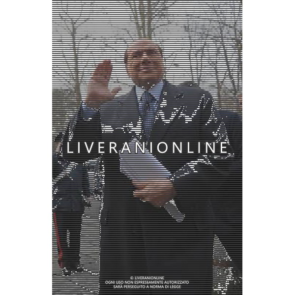 MONZA (MB) 18/2/2013 SILVIO BERLUSCONI INCONTRA LA CONFINDUSTRIA DI MONZA-BRIANZA NELLA FOTO SILVIO BERLUSCONI FOTO ROMANO/AG ALDO LIVERANI S.A.S. 