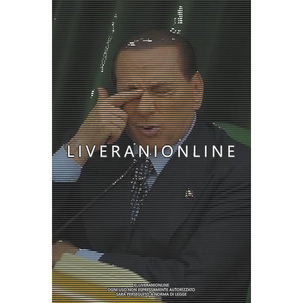 MONZA (MB) 18/2/2013 SILVIO BERLUSCONI INCONTRA LA CONFINDUSTRIA DI MONZA-BRIANZA NELLA FOTO SILVIO BERLUSCONI FOTO ROMANO/AG ALDO LIVERANI S.A.S. 