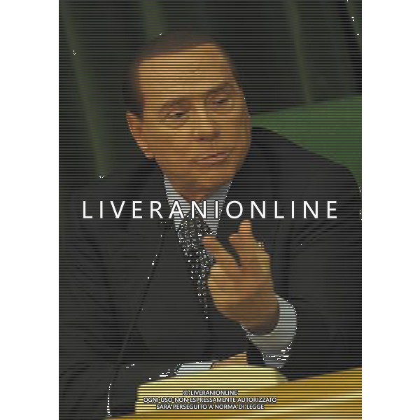 MONZA (MB) 18/2/2013 SILVIO BERLUSCONI INCONTRA LA CONFINDUSTRIA DI MONZA-BRIANZA NELLA FOTO SILVIO BERLUSCONI FOTO ROMANO/AG ALDO LIVERANI S.A.S. 