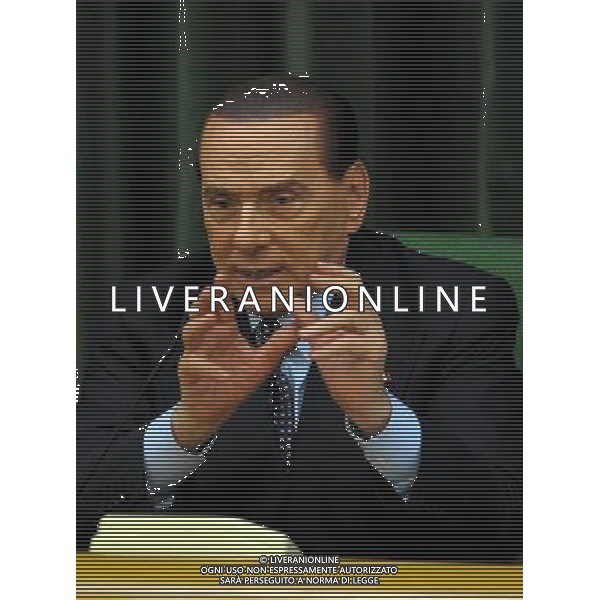 MONZA (MB) 18/2/2013 SILVIO BERLUSCONI INCONTRA LA CONFINDUSTRIA DI MONZA-BRIANZA NELLA FOTO SILVIO BERLUSCONI FOTO ROMANO/AG ALDO LIVERANI S.A.S. 