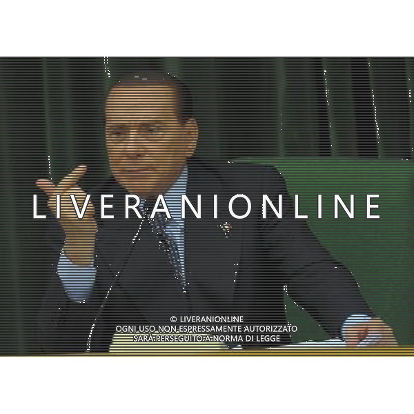 MONZA (MB) 18/2/2013 SILVIO BERLUSCONI INCONTRA LA CONFINDUSTRIA DI MONZA-BRIANZA NELLA FOTO SILVIO BERLUSCONI FOTO ROMANO/AG ALDO LIVERANI S.A.S. 