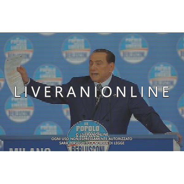 MILANO 18/2/2013 FIERAMILANOCITY COMIZIO ELETTORALE DEL POPOLO DELLA LIBERTA\' NELLA FOTO SILVIO BERLUSCONI FOTO ROMANO/AG ALDO LIERANI