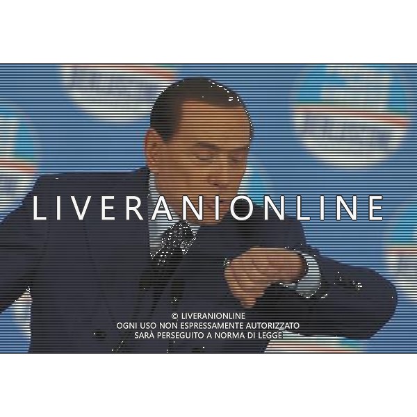 MILANO 18/2/2013 FIERAMILANOCITY COMIZIO ELETTORALE DEL POPOLO DELLA LIBERTA\' NELLA FOTO SILVIO BERLUSCONI FOTO ROMANO/AG ALDO LIERANI