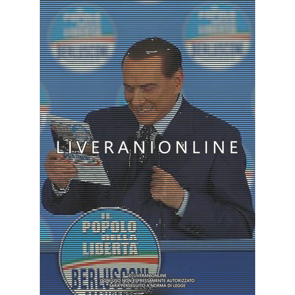 MILANO 18/2/2013 FIERAMILANOCITY COMIZIO ELETTORALE DEL POPOLO DELLA LIBERTA\' NELLA FOTO SILVIO BERLUSCONI FOTO ROMANO/AG ALDO LIERANI