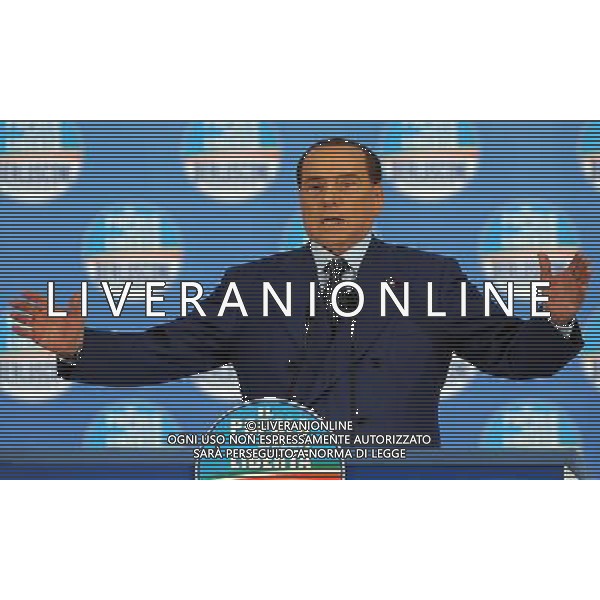 MILANO 18/2/2013 FIERAMILANOCITY COMIZIO ELETTORALE DEL POPOLO DELLA LIBERTA\' NELLA FOTO SILVIO BERLUSCONI FOTO ROMANO/AG ALDO LIERANI