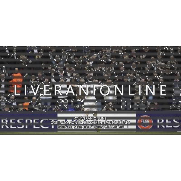 Tottenham Hotspur\'s Gareth Bale celebrates scoring his sides second goal. Spurs beat Lyon 2:1 Tottenham Hotspur 14/02/13 Tottenham Hotspur V Olympique Lyonnais 14/02/13 UEFA Europa League Photo: Richard Washbrooke Fotosports International AG ALDO LIVERANI S A S ONLY ITALY