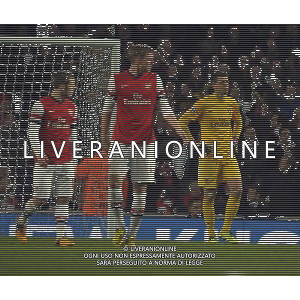 Emirates Stadium Arsenal v Bayern Munich Champions League first Thomas Wojciech Szczesny (Arsenal) after conceding second goal Photo: Roger Parker Fotosports International AG ALDO LIVERANI S A S ONLY ITALY