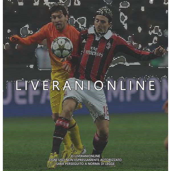 UEFA Champions League 2012/2013 Ottavi di Finale Andata Milano - 20.02.2013 Milan-Barcellona Nella Foto:montolivo messi /Ph.Vitez-Ag. Aldo Liverani