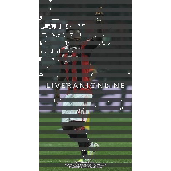 UEFA Champions League 2012/2013 Ottavi di Finale Andata Milano - 20.02.2013 Milan-Barcellona Nella Foto:muntari esulta /Ph.Vitez-Ag. Aldo Liverani