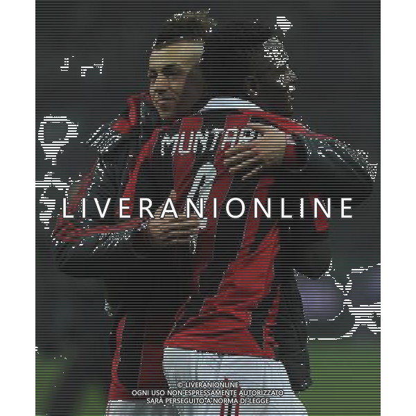 UEFA Champions League 2012/2013 Ottavi di Finale Andata Milano - 20.02.2013 Milan-Barcellona Nella Foto:esultanza muntari el shaarawy /Ph.Vitez-Ag. Aldo Liverani