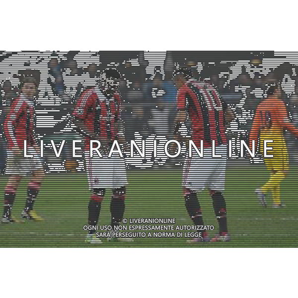 MILAN - BARCELLONA UEFA Champions League 2012/2013 Ottavi di Finale Andata NELLA FOTO : ESULTANZA DOPO IL GOL DI MUNTARI CON BOATENG /AGENZIA ALDO LIVERANI SAS 