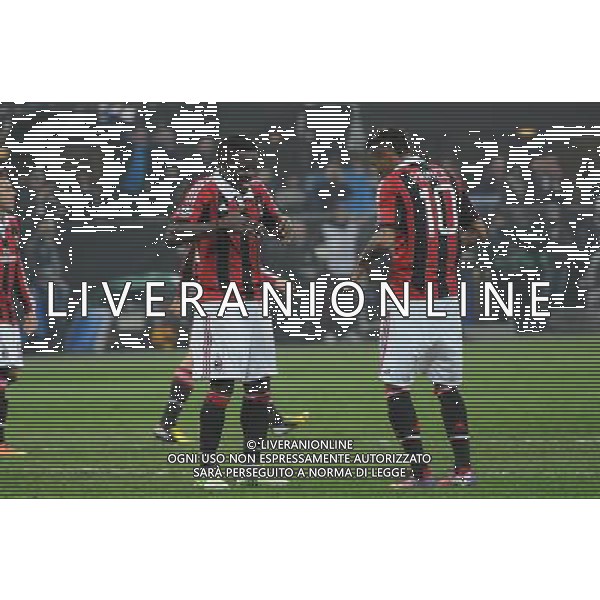 MILAN - BARCELLONA UEFA Champions League 2012/2013 Ottavi di Finale Andata NELLA FOTO : ESULTANZA DOPO IL GOL DI MUNTARI CON BOATENG /AGENZIA ALDO LIVERANI SAS 