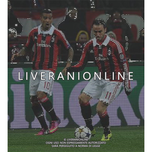 UEFA Champions League 2012/2013 Ottavi di Finale Andata Milano - 20.02.2013 Milan-Barcellona Nella Foto:Pazzini Giampaolo-Botaeng Kevin Prince /Ph.Vitez-Ag. Aldo Liverani