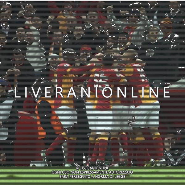 UEFA Champions League last sixteen first leg match between Galatasaray and Schalke 04 at Turk Telekom Arena Stadium in Istanbul on 20.02.2013 Pictured: Galatasaray\'s players celebrates after the score. pilka nozna liga mistrzow sezon 2012/2013 FOT.SESKIM PHOTO/NEWSPIX.PL TURKEY, GERMANY, AUSTRIA AND UK OUT !!! --- Newspix.pl AG ALDO LIVERANI S A S ONLY ITALY *** Local Caption *** www.newspix.pl mail us: info@newspix.pl call us: 0048 022 23 22 222 --- Polish Picture Agency by Ringier Axel Springer Poland