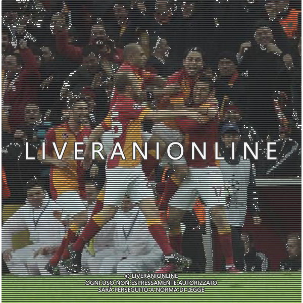 UEFA Champions League last sixteen first leg match between Galatasaray and Schalke 04 at Turk Telekom Arena Stadium in Istanbul on 20.02.2013 Pictured: Galatasaray\'s players celebrates after the score. pilka nozna liga mistrzow sezon 2012/2013 FOT.SESKIM PHOTO/NEWSPIX.PL TURKEY, GERMANY, AUSTRIA AND UK OUT !!! --- Newspix.pl AG ALDO LIVERANI S A S ONLY ITALY *** Local Caption *** www.newspix.pl mail us: info@newspix.pl call us: 0048 022 23 22 222 --- Polish Picture Agency by Ringier Axel Springer Poland