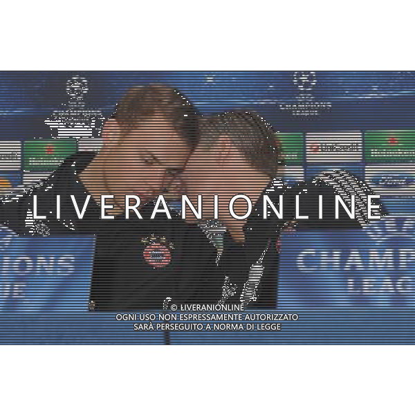 Manuel Neurer, Bastian Schweinsteiger, FC Bayern Munich Press Conference, Ahead of their UEFA Champions League Round of 16 First leg against Arsenal FC, Landmark Hotel, Marylebone, London. 18.02.13 ©Photoshot/AGENZIA ALDO LIVERANI SAS-ITALY ONLY - EDITORIAL USE ONLY