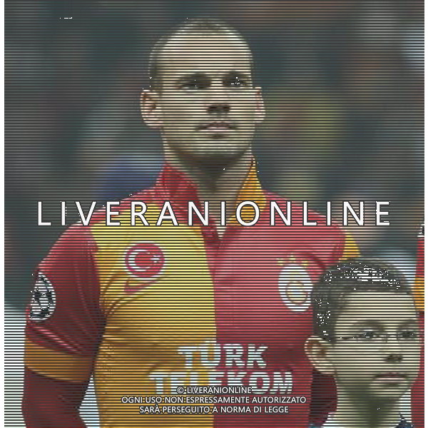 Wesley Benjamin Sneijder of Galatasaray is 04 during UEFA Champions League group match between Galatasaray and Shalke 04 at Turk Telekom Arena Ali Sami Yen Sports Complex in Istanbul- Turkey. Wednesday 20 pilka nozna liga mistrzow sezon 2012/2013 FOT.SESKIM PHOTO/NEWSPIX.PL TURKEY, GERMANY, AUSTRIA AND UK OUT !!! --- Newspix.pl AG ALDO LIVERANI S A S ONLY ITALY *** Local Caption *** www.newspix.pl mail us: info@newspix.pl call us: 0048 022 23 22 222 --- Polish Picture Agency by Ringier Axel Springer Poland