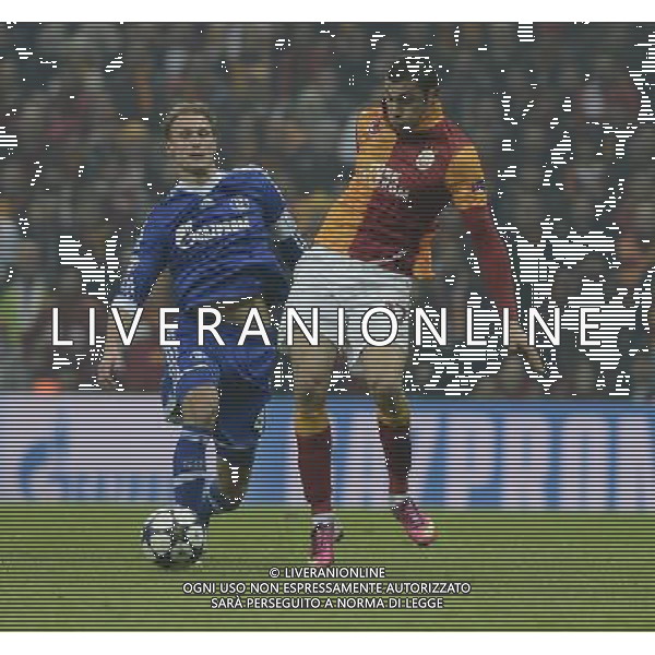 UEFA Champions League last sixteen first leg match between Galatasaray and Schalke 04 at Turk Telekom Arena Stadium in Istanbul on 20.02.2013 Pictured: Burak Yilmaz of Galatasaray and Benedikt Höwedes of Schalke 04 pilka nozna liga europy sezon 2012/2013 FOT.SESKIM PHOTO/NEWSPIX.PL TURKEY, GERMANY, AUSTRIA AND UK OUT !!! --- Newspix.pl AG ALDO LIVERANI S A S ONLY ITALY *** Local Caption *** www.newspix.pl mail us: info@newspix.pl call us: 0048 022 23 22 222 --- Polish Picture Agency by Ringier Axel Springer Poland