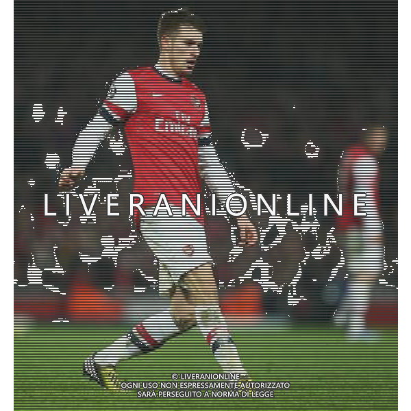 Arsenal\'s Aaron Ramsey Football - UEFA Champions League - round of 16 - First Leg - Arsenal London v Bayern Munich - 19th February 2013 - Emirates Stadium - London - UK Foto: Michal Zemanek / dla Newspix.pl LIGA MISTRZOW SEZON 2012/2013 PILKA NOZNA ARSENAL LONDYN vs BAYERN MONACHIUM --- Newspix.pl AG ALDO LIVERANI S A S ONLY ITALY *** Local Caption *** www.newspix.pl mail us: info@newspix.pl call us: 0048 022 23 22 222 --- Polish Picture Agency by Ringier Axel Springer Poland