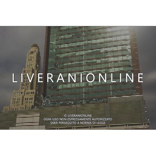 The Williamsburgh Savings Bank building, left, the tallest building in Brooklyn in New York is seen on Wednesday, February 20, 2013. The building is now a condo named One Hanson Place with landmark status. The building on the right is the office building portion of the Atlantic Center, a shopping mall.(å Richard B. Levine) ©Photoshot/AGENZIA ALDO LIVERANI SAS-ITALY ONLY - EDITORIAL USE ONLY