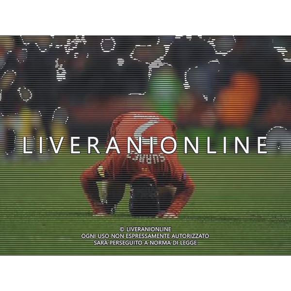 A Dejected Luis Suarez after defeat Liverpool 2012/13 Liverpool V FC Zenit ST Petersburg (3-1) 21/02/13 UEFA Europa League Photo: Robin Parker Fotosports International AG ALDO LIVERANI S A S ONLY ITALY