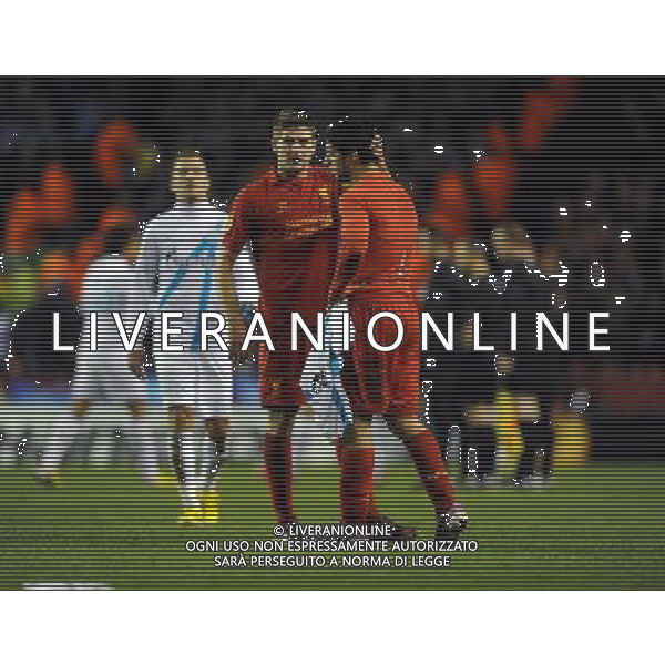 A Dejected Steven Gerrard and Team Mate Luis Suarez after the final whistle Liverpool 2012/13 Liverpool V FC Zenit ST Petersburg (3-1) 21/02/13 UEFA Europa League Photo: Robin Parker Fotosports International AG ALDO LIVERANI S A S ONLY ITALY