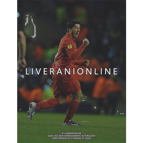 Luis Suarez Celebrates Scoring 3rd goal Liverpool 2012/13 Liverpool V FC Zenit ST Petersburg 21/02/13 UEFA Europa League Photo: Robin Parker Fotosports International AG ALDO LIVERANI S A S ONLY ITALY