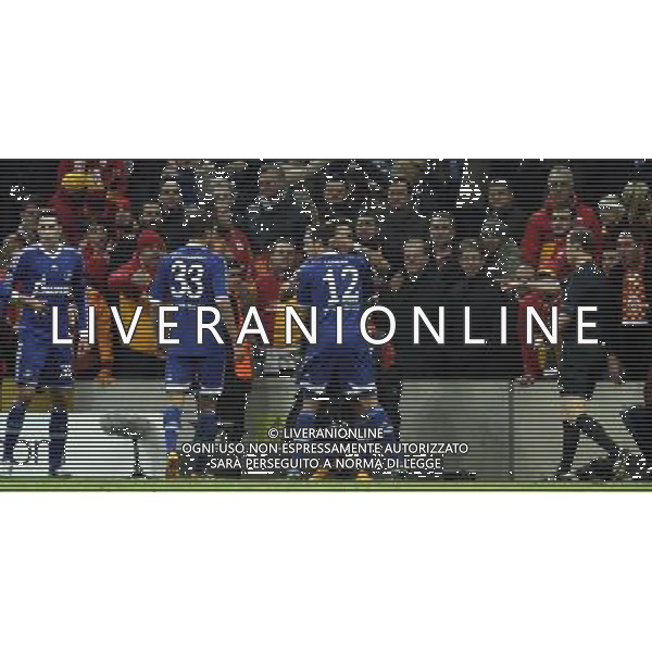 UEFA Champions League last sixteen first leg match between Galatasaray and Schalke 04 at Turk Telekom Arena Stadium in Istanbul on 20.02.2013 Pictured: Schalke 04\'s players celebrates after the score. AG ALDO LIVERANI S A S