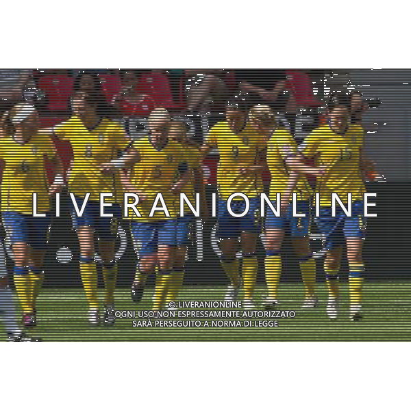 Jessica Landstrom (Sweden); June 28; 2011 - Football : Fifa Women\'s World Cup Germany 2011;Group C Match 6; match between Colombia 0-1 Sweden at BayArena Stadion ;Leverkusen, Germany.;Joy Goal 0-1;( photo by aicfoto)(ITALY) [0855] /AGENZIA ALDO LIVERANI SAS