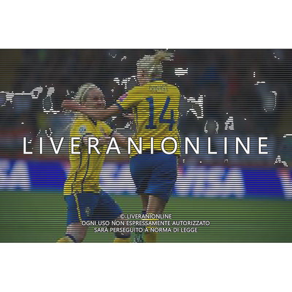 Josefine ÌÐqvist (Sweden) ; July 13; 2011 - Football : Fifa Women\'s World Cup Germany 2011;Semi-Finals Match 29; match between Equatorial japan 1-1 Sweden at Commerzbank-Arena Stadion ;Frankfurt, Germany.;Joy Goal 0-1;( photo by aicfoto)(ITALY) [0855] /AGENZIA ALDO LIVERANI SAS