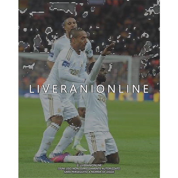 Wembley Stadium Bradford City v Swansea City Capital One Cup Final 24/02/2013 Nathan Dyer (Swansea) celebrates after scoring his second and Swansea\'s third goal Photo: Roger Parker Fotosports International ©photoshot/AGENZIA ALDO LIVERANI SAS - ITALY ONLY - EDITORIAL USE ONLY