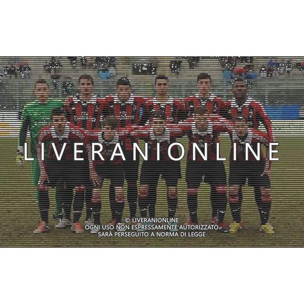 65 Torneo di Viareggio Finale Viareggio (LU) - 25.02.2013 Milan-Anderlecht Nella Foto:Milan Squadra Formazione:Narduzzo Davide,Ferretti Johad,Lora Filippo,Speranza Marco,Cristante Bryan,Petagna Andrea,Ganz Simone Andrea,Pacifico Davide,Piccinocchi MArio,Henty Ezekiel,Tamas Krisztian /Ph.Vitez-Ag. Aldo Liverani