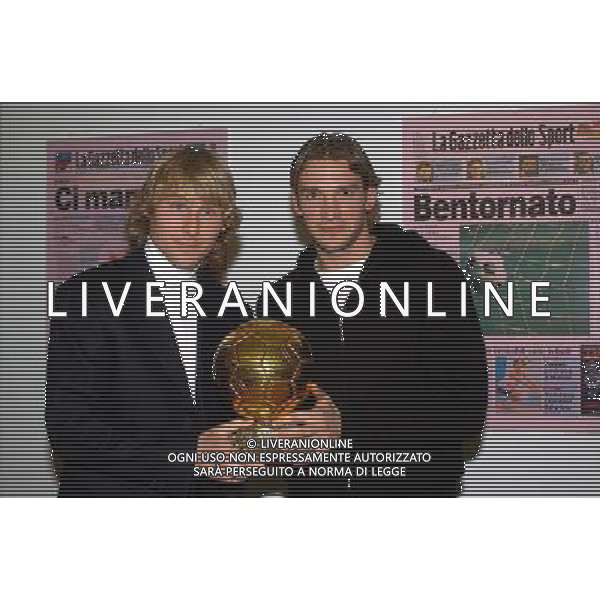MILANO,16-12-04 DFP/FOTO GIORGIO RAVEZZANI PAVEL NEDVED - ANDRIY SHEVCHENKO IN GAZZETTA AG ALDO LIVERANI S A S