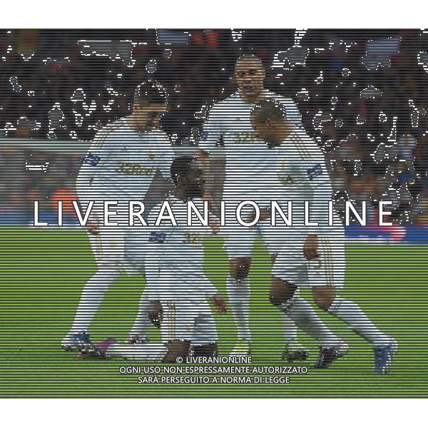 Wembley Stadium Bradford City v Swansea City Capital One Cup Final 24/02/2013 Nathan Dyer (Swansea) celebrates after scoring his second and Swansea\'s third goal Photo: Roger Parker Fotosports International ©PHOTOSHOT/AGENZIA ALDO LIVERANI SAS - ITALY ONLY - EDITORIAL USE ONLY